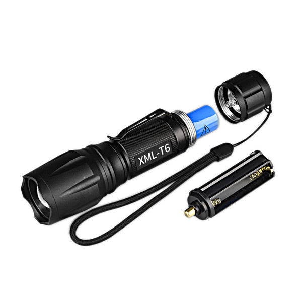 XM-L T6 1000LM Aluminum Waterproof Zoomable LED Flashlight Torch light for 18650 Battery or 3A Battery