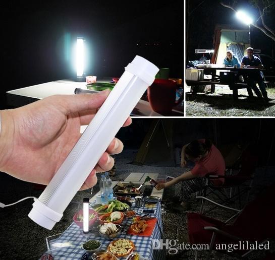 Portable Tube LED Camping Lamp Build-in Rechargeable Battery USB Charging Flashlight