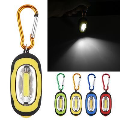 COB LED Flashlight Light 3-Mode Mini Lamp Key Chain Ring Keychain PVC Lamp Torch Keyring Green/Red/Yellow/Blue