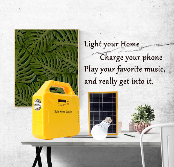 Solar Panel Lighting Kit Solar Home DC System USB Charger With 2 LED Light Bulb as Emergency Light 4 Phone Charger Power Bank