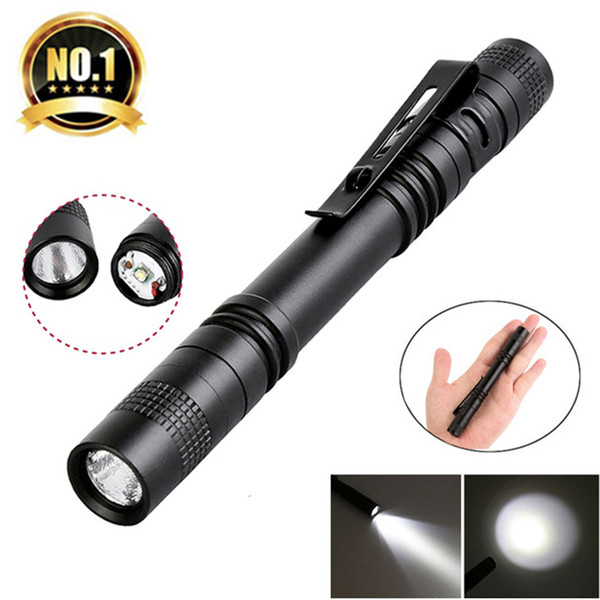 Pen Clip LED Flashlight 1 Mode Battery Operation 300LM Pen Light Pen Light Pocket Outdoor Waterproof Penlight Torch