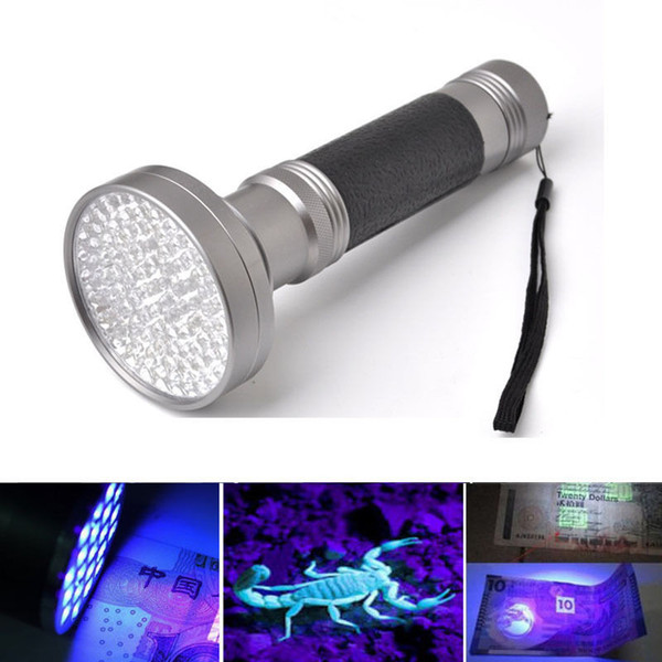 10pcs 100LED 395-400nm UV Blacklight Scorpion Super Bright Detection Flashlight Torch Portable Violet Light Money Detector