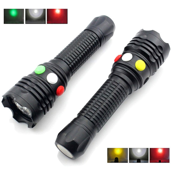 Q5 LED Signal Light Green Yellow White Red Flashlight LED Torch Bright Light Signal Lamp LEF_20X