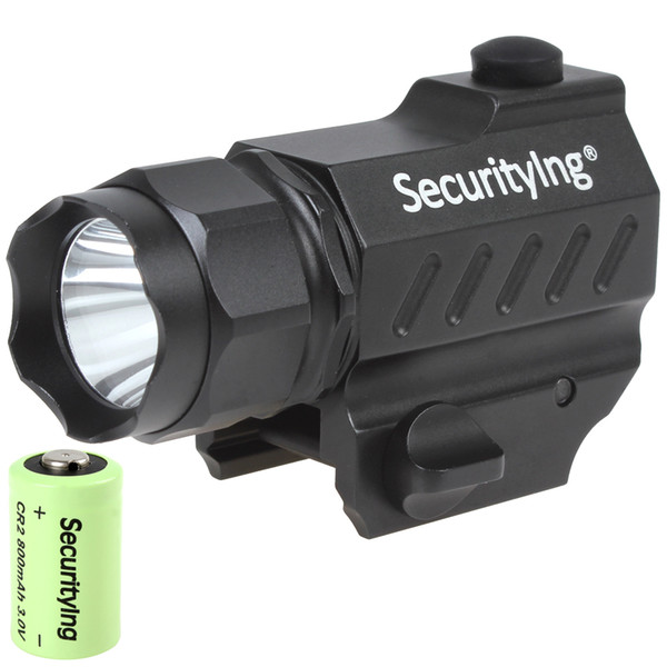 SecurityIng 400 Lumens Mini XP-G R5 LED High Power Gun Mounted Tactical Torches Flashlight with 3.0V 800mA CR2 Battery LEF_SF0