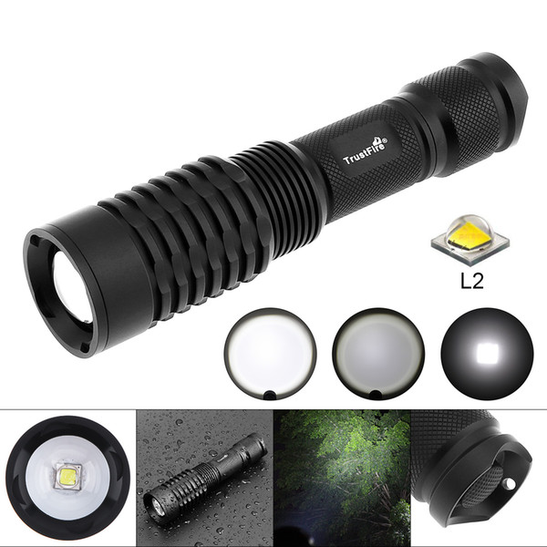 TrustFire Z9 Waterproof L2 LED Flashlight 1600LM Zoom Torch with Micro USB Charging Port for Camping / Outdoor / Fishing LEF_01N