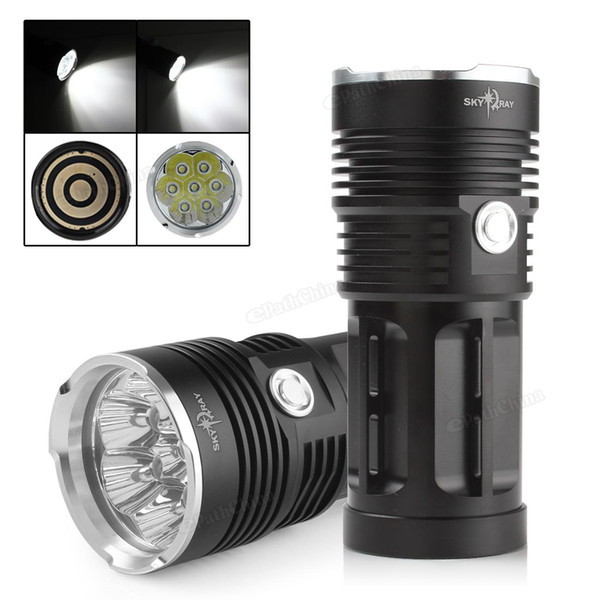 3 Modes Waterproof 1600 Lumens 7 x Cree XM-L T6 LED Super Bright Flashlight for Camping LEF_027