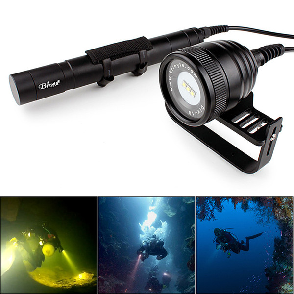 Brinyte DIV10 Waterproof IP68 3000 Lumens 3x CREE XM_L2 (U4) LED Underwater 200m with 5 Modes Diving Flashlight LEF_413