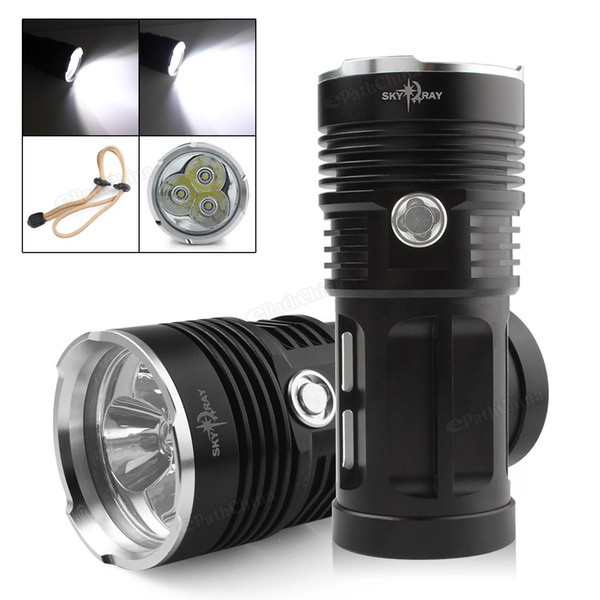 Sofirn Waterproof 60W 3x XM-L XML T6 LEDs 3 Mode Outdoor LED Flashlight Light High Power Flash Lamp LEF_019