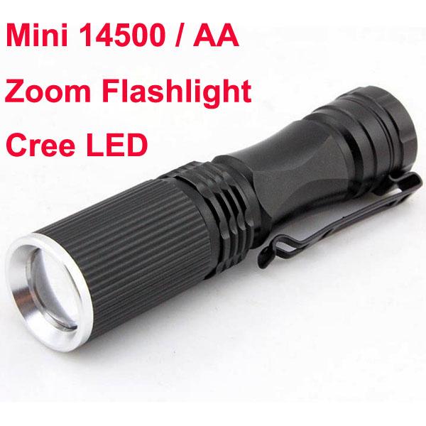 Portable Cree LED Flashlight 14500/AA Flashlight EDC Light Adjustable Focus Zoomable Light Lamp for camp bicycle