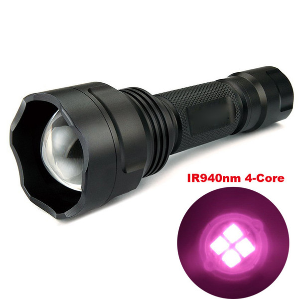 Zoomable 38mm lens IR940nm 4-Core 940nm Infrared Red Zooming IR Flashlight