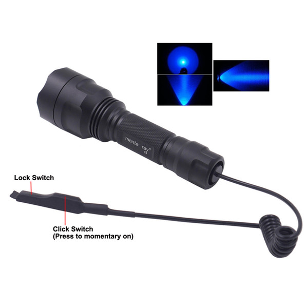 Manta Ray C8 XPE Torch Blue Light LED Hunting Flashlight with dual mode remote switch