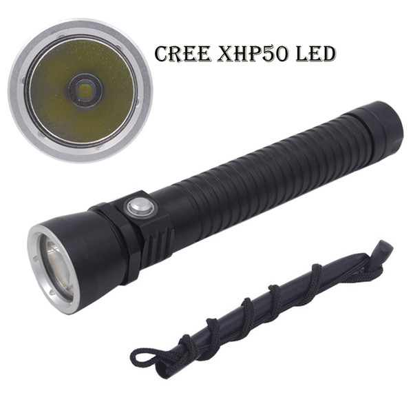 LED Diving flashlight XHP50 led Underwater led light Waterproof 26650 Flash light Lamp Torch