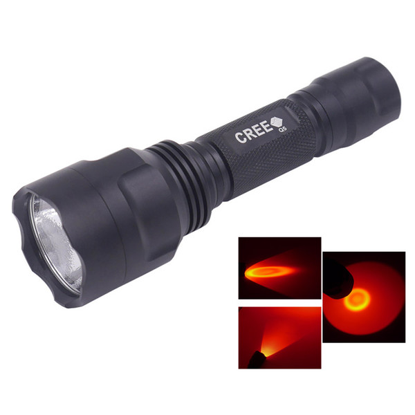 Manta Ray C8 XPE LED Torch 1 Work Modes White/Green/Red/Blue Hunting Flashlight With Gun Mount Remote Switch