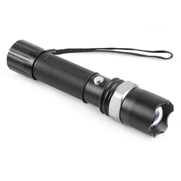 Aluminum alloy flashlight mechanical zoom riding strong light charging LED flashlight