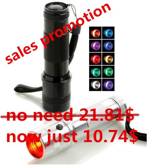 Promotion Colorshine LED RGB Color Changing Torch Flashlight,3W Aluminium Alloy RGB Edison Multi color led flashlight rainbow of color Flash