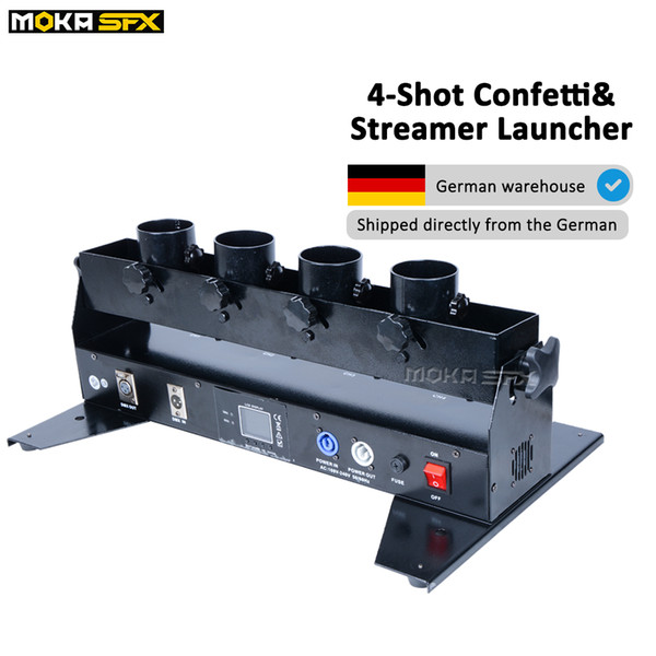 Shipping From Germany Warehouse No Tax 4-Shot Confetti Machine DMX Control Launcher Colorful Paper Shooter Wedding Concert Celebration