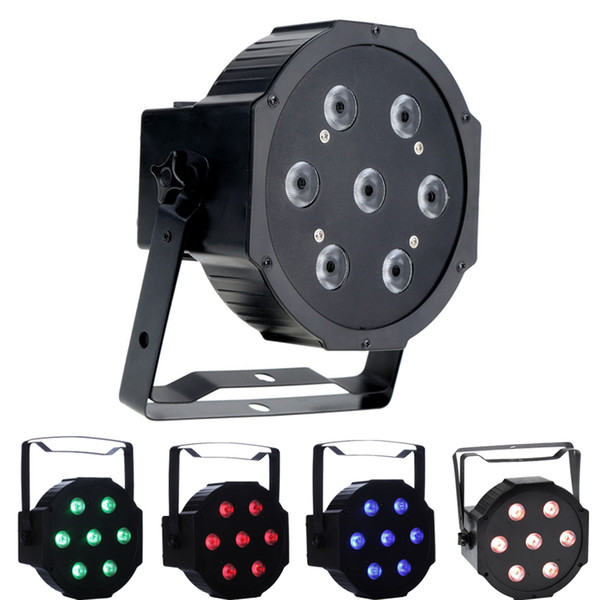 7X10W RGBW LED Par Lights DMX Par Can Light Wash Effect Sound Activated Modes for Stage DJ Lighting Party USED