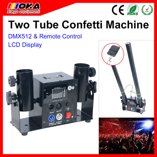 2 shot dmx confetti machine remote control Confetti Launcher lcd digital Club Confetti Machine for Party Stage Club Pub Wedding Equipment