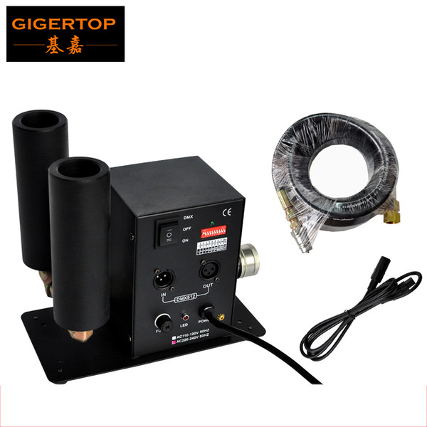 CO2 Jet Machine Led Smoke Effect Co2 Device GIGERTOP Stage Lighting With 2 Pipes 90V-240V Plug + 512 DMX 6 Meter hose