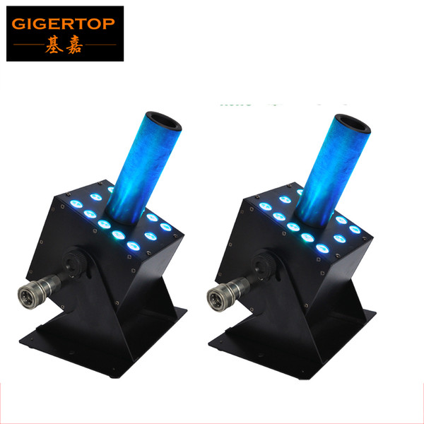 Freeshipping 2XLot Led Stage Effect Machine New Co2 Machine 12x3W RGB Color Mixing Gas Plug IN/OUT Connect DMX 7 Channels 250W 100V/220V