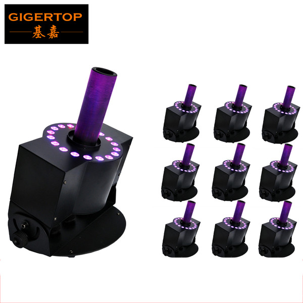 By Fedex TP-T22 10pcs/lot Led Co2 Jet Machine DMX 512 Control / Hand Control with 18x3W RGB 3in1 Color Mixing Co2 Jet Device Co2 Gun