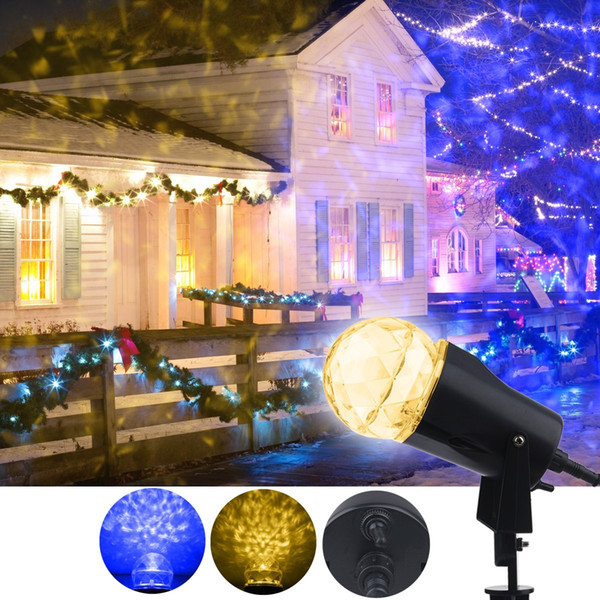 New Fire&Ice Lightshow Garden lamp Multi-Function LED Kaleidoscope Spotlight Projector LED Stage light Home Patio Yard Christmas Halloween