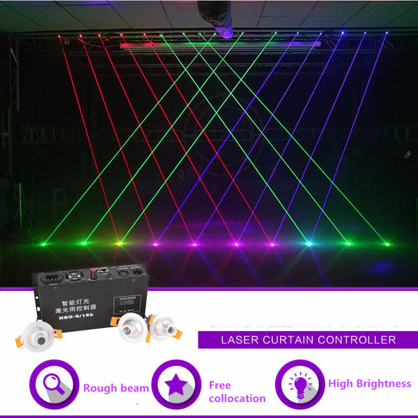 Free Collocation Red Green Blue Beam Projector Line Laser Curtain Controller 8 Channel DMX DJ Party Show Background Stage Lighting Effect