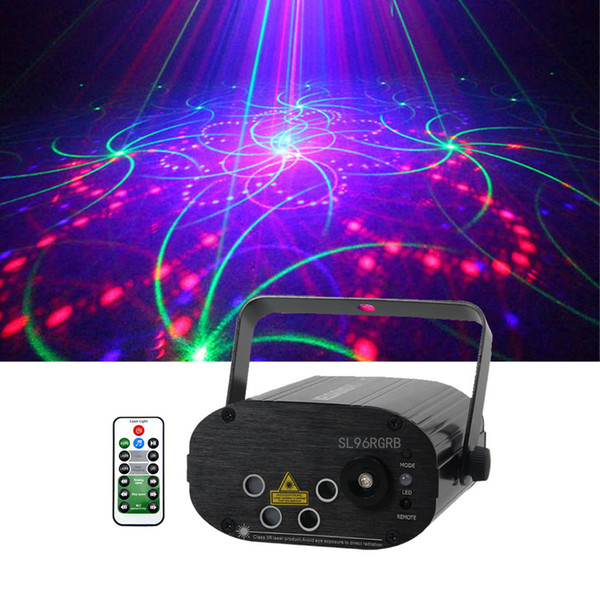 Mini 96 RGB Patterns Projector Laser Light 3W Blue LED Mix Effect DJ Gig Party Remote Control Speed Show Holiday Stage Lighting SL96RGB