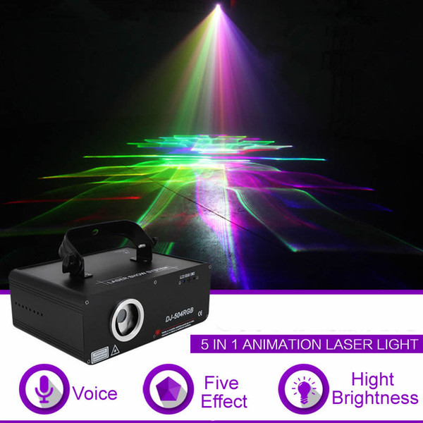 450mW 5 In 1 RGB 3D Network Laser Program Source 13 CH DMX Projector Light DJ Show KTV Scanner Ligh Stage Lighting Effect 504RGB