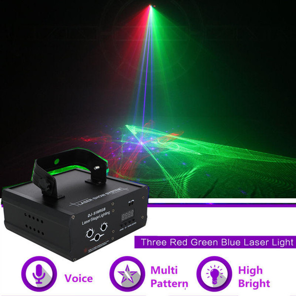 Mini DMX RGB Full Color Hypnotic Aurora Mixed Laser Pattern DJ Light Home Gig Party Background Stage Lighting Effect DJ-518RGB