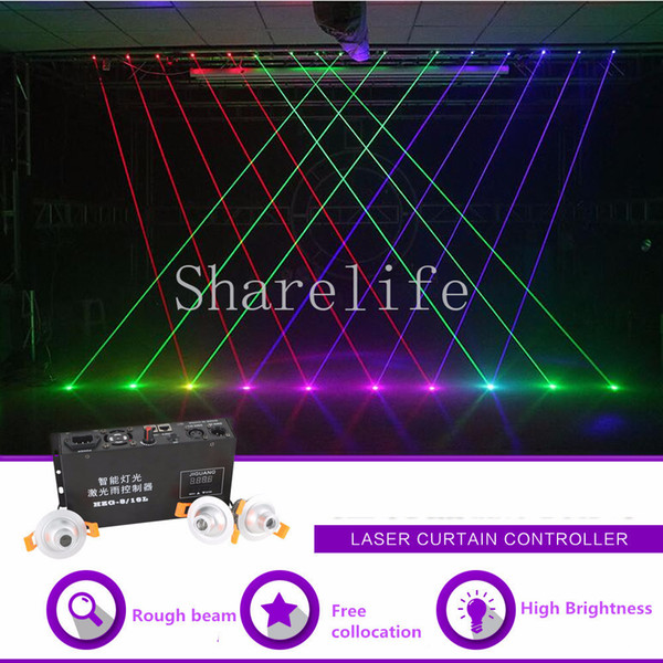 Sharelife Mini Free Collocation Red Green Blue Beam Projector Laser Curtain Controller DMX DJ Party Club Show Stage Lighting