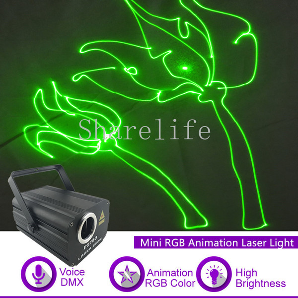 Sharelife 500mw RGB Animation Laser Mini DMX 512 Projector Light for DJ Show Wedding Home Gig Party PRO Stage Lighting F2750