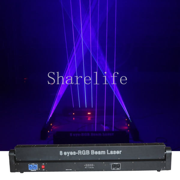 Sharelife 2.4W 8 Eyes RGB Beam Laser Projector Moving Light DJ Show Gig Bar Background Professional Stage Lighting Effect 8E-RGB