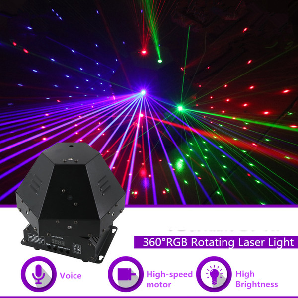 360 Degree 11 Lens RGB Rotating Laser Move Beam Gobos Light DMX Professional Bar Party Gig Disco Show DJ Stage Lighting 360R