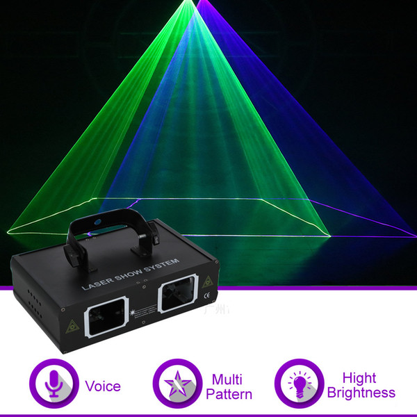 Doule Lens Green Blue Color DMX Beam Network Laser Projector Light DJ Show Party Gig Home KTV Stage Lighting Effect 506GB