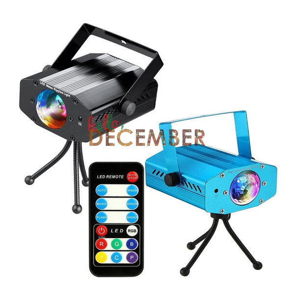 3 Modes 7 Colors RGB LED Stage Strobe Lights Dimmable 9W LED Water Ripples Projector Light AC 110-240V