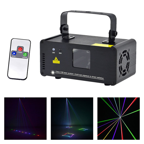 AUCD IR Remote DMX 512 Mini 400mW RGB Full Color Laser Stage Lighting Scanner DJ Dance Party Show Projector Lights DM-RGB400