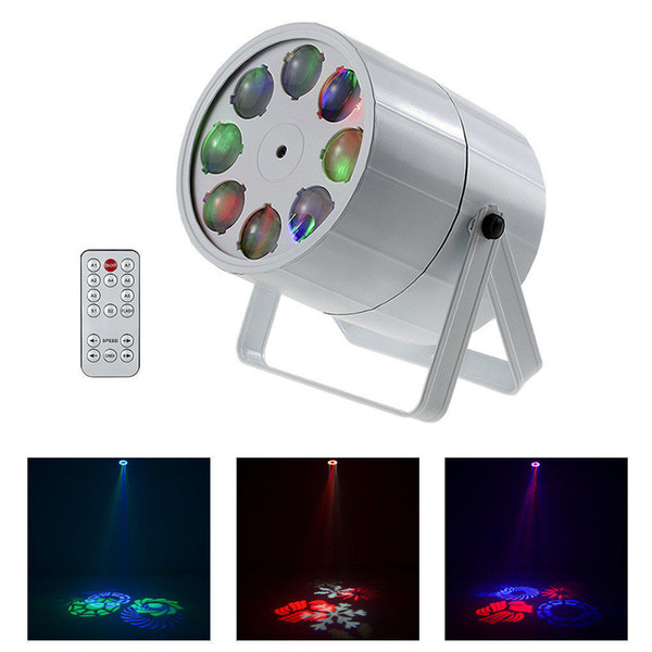 AUCD RGBW 8 Lens LED Light DJ Pattern Stage Lighting Lamp DMX Sound Remote AUTO Bar KTV Home Party Wedding Atmosphere LE-M8Y