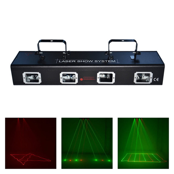 AUCD 4 Lens Red Green Laser 7CH DMX DPSS Scanner Equipment Stage Lighting Projector DJ Party Disco Show System Light DJ-505RGRG