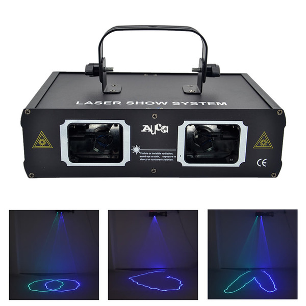 AUCD 2 Lens Green Blue GB Beam Pattern Laser Light DMX 7CH PRO DJ Party Club Bar KTV Holiday Wedding Stage Lighting DJ-506GB