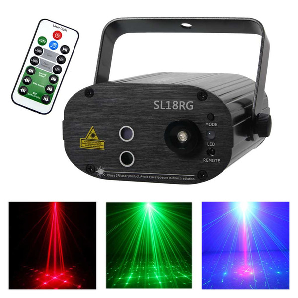 AUCD 3W 18RG Red Green Patterns Laser Effect Mini Projector Machine LED Light Disco Club DJ Show Stage Lighting SL18RG