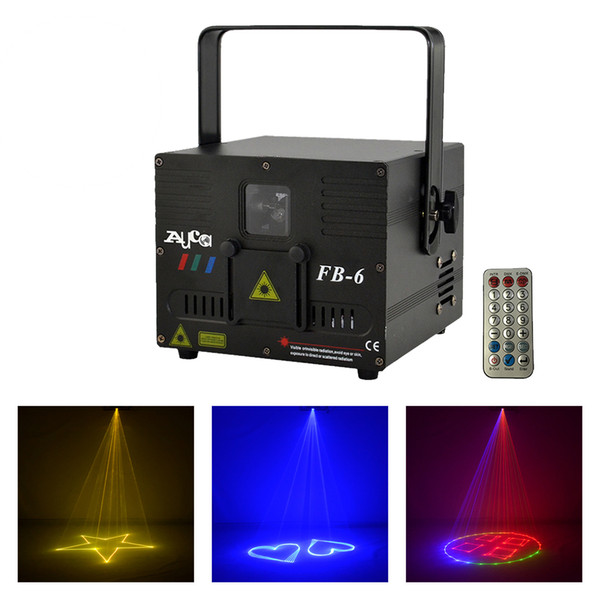 AUCD 1W DMX RGB IR Remote Control Animation Beam Laser Projector Light DJ Party Nightclub Professional KTV Wedding Stage Lighting FB-6-APP