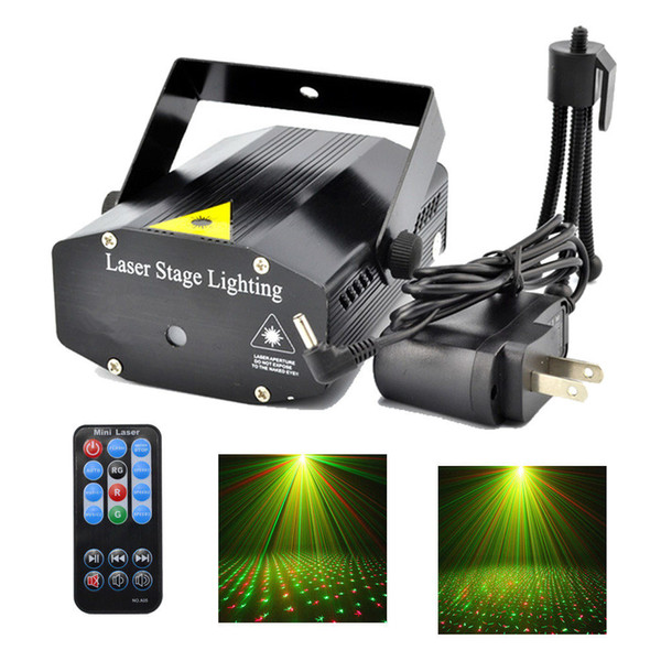 AUCD Mini Portable IR Remote RG Meteor Laser Projector Lights DJ KTV Home Xmas Party Dsico LED Stage Lighting OI100B