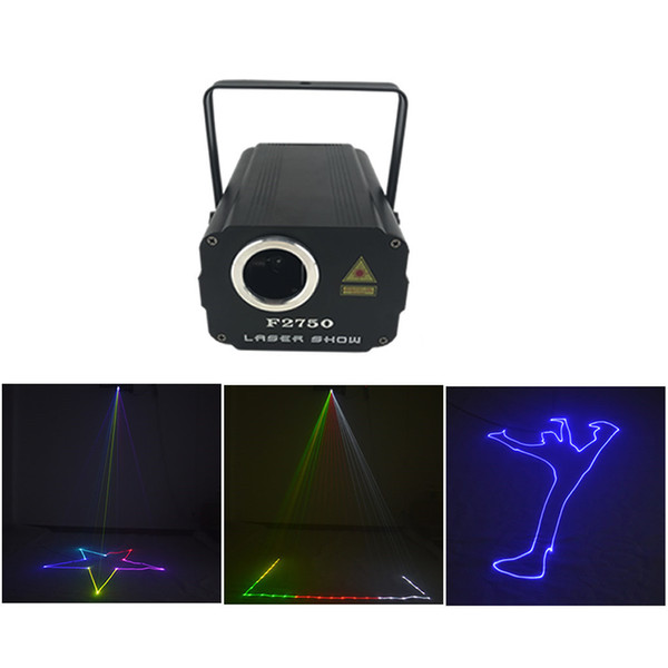 AUCD Mini DMX512 500wm RGB Full Color Animation Laser Projector Light DJ Atmosphere Show Wedding Party Stage Lighting XMT-F2750