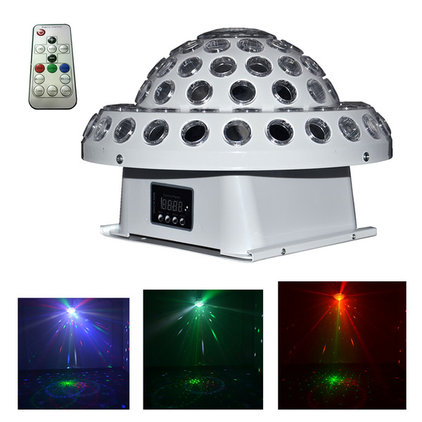 AUCD DMX RG Laser Gobo Mixed RGBYPW LED Crystal Ball Digital Light Remote Nightclub Disco DJ Halloween Party Home Stage Lighting MB