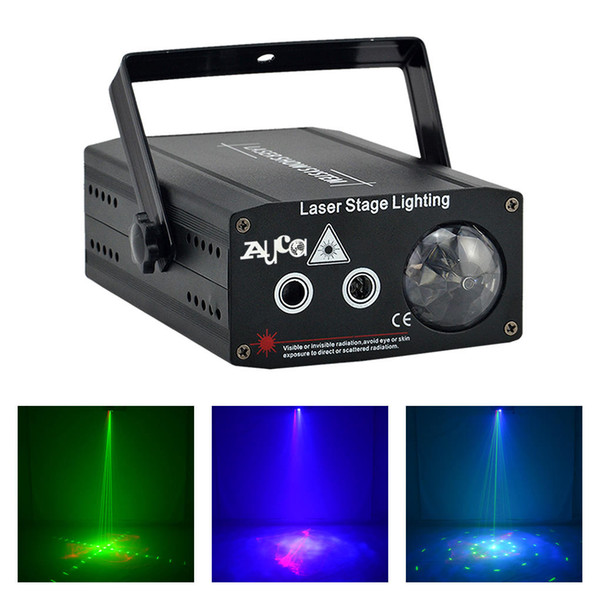 AUCD Mini 2 Lens Red Green RG Gobos Laser Light Mix Blue LED Watermarks Aurora DJ Party Home Show Wedding Stage Lighting DJ-610