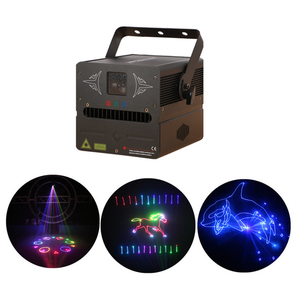 AUCD 500mW /1W DMX SD RGB Animation Laser Projector Light DJ Party Nightclub Professional Wedding Show Stage Lighting FB-SD