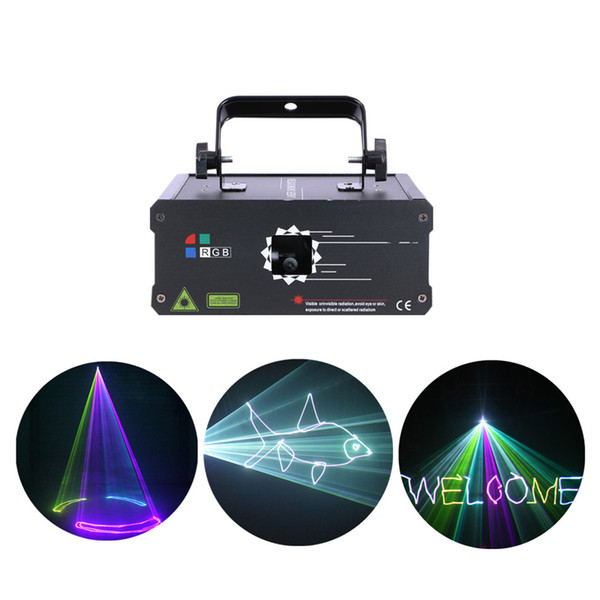 AUCD 500mW / 1W DMX RGB Animation Laser Projector Light DJ Party Nightclub Professional Wedding Show Stage Lighting F6A