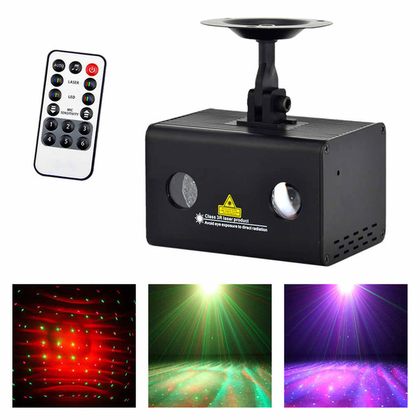 AUCD Mini Remote Red Green RG Laser Stage Lighting RGB LED Galaxy Meteor Sound AUTO Mode Show Disco Party DJ Light LL-100RG