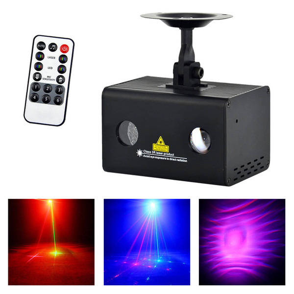 AUCD Mini Aurora Remote 8 Patterns RG Laser Lighting Xmas Water Galaxy RGB LED Projector Party DJ Home Show Stage Light LL-08RG